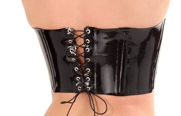 Latex corset with laces