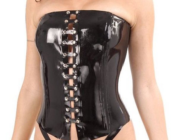 Latex corset with lacing