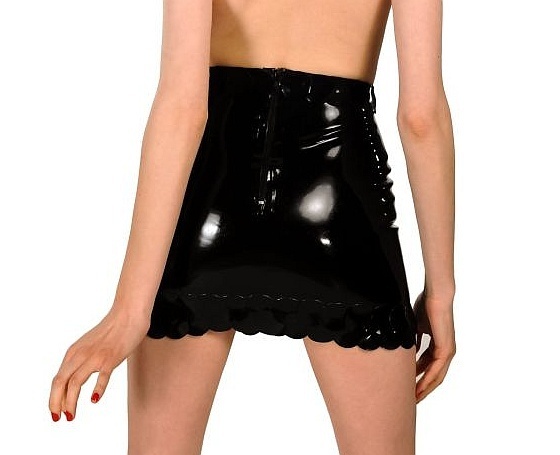 Latex mini skirt w.zipper