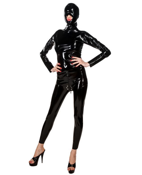 Latex Catsuit w.mask a.dildo